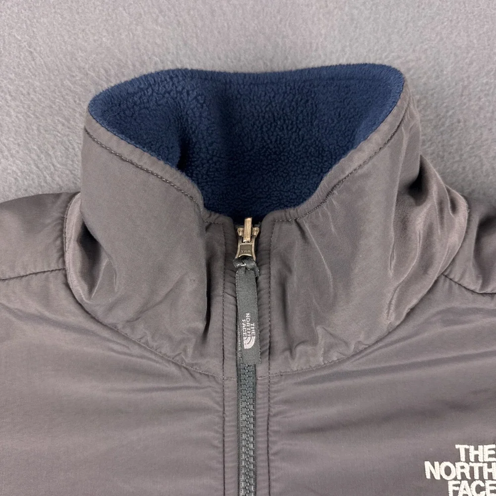 The North Face Denali Jacket Men's M Blue Gray Polartec Fleece Full Zip Outdoor